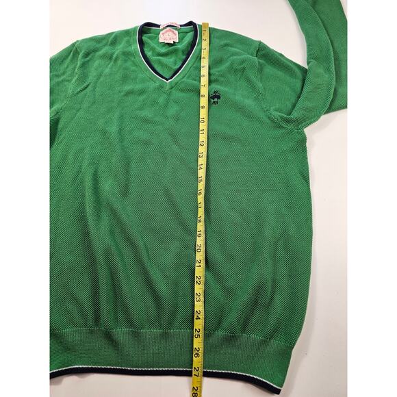 Brooks brothers vintage 90s supima cotton knit sweater pullover green preppy L _ - Picture 6 of 7